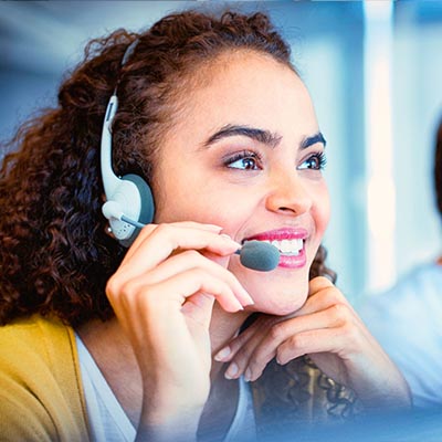 Healthcare call center representative providing patient support.